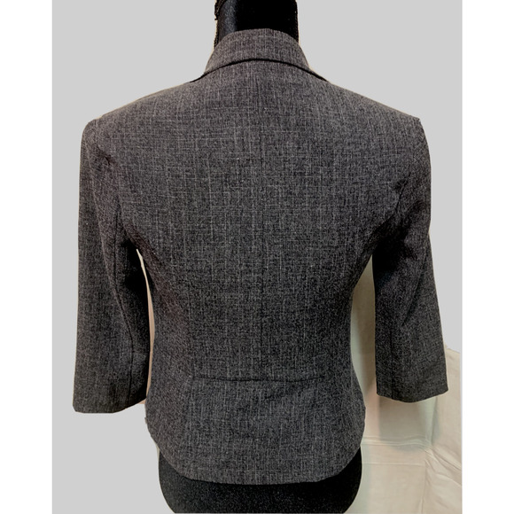 BCX Blazer Womens Small Dark Grey Tweed Cottage Core Classic Sport Coat - Picture 3 of 11